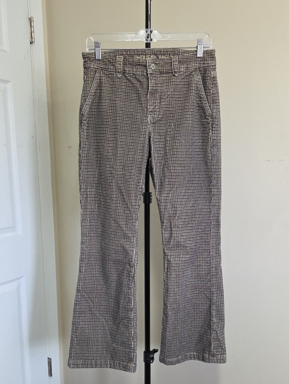 American Eagle Outfitters Brown Check Corduroy Pants